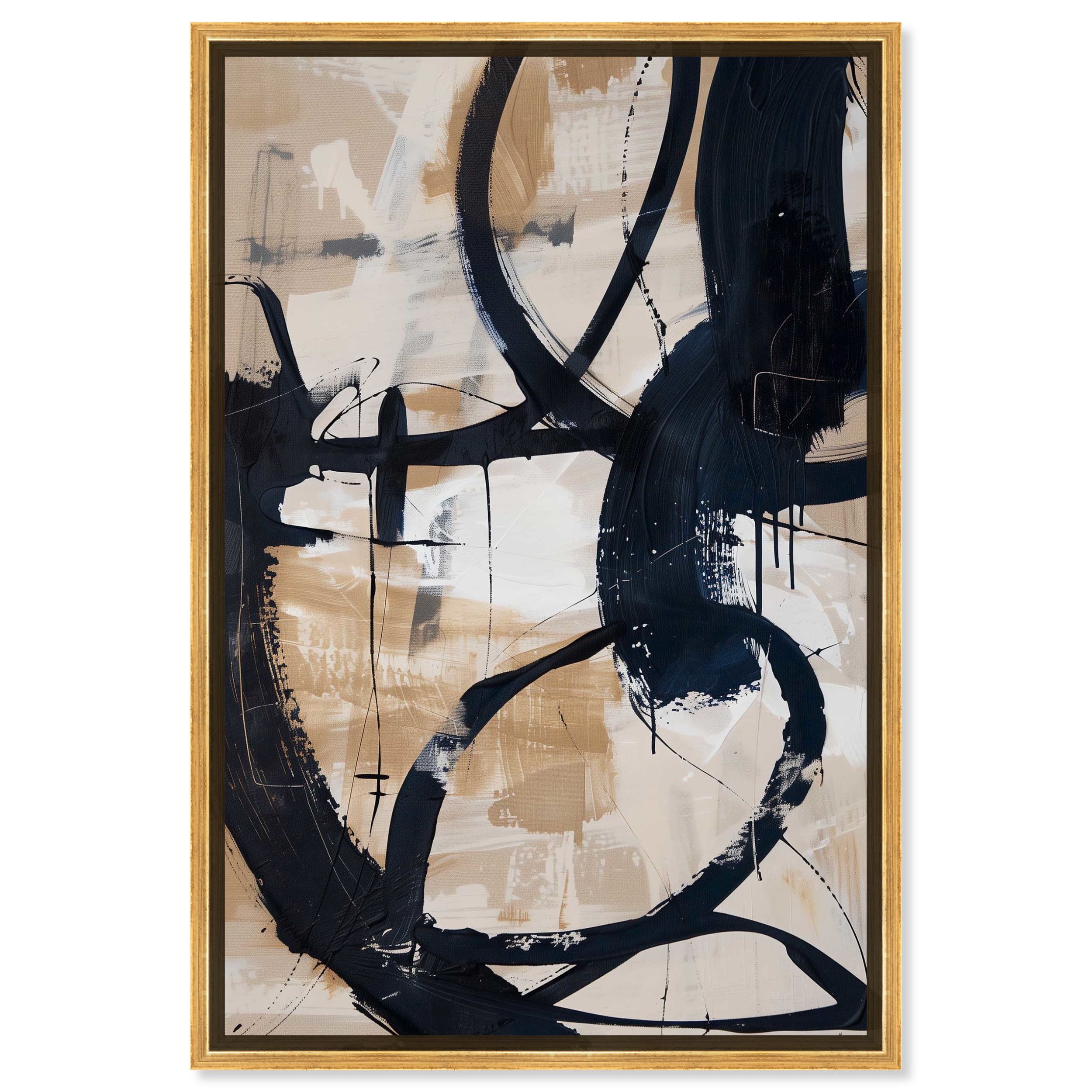 Gold Framed Abstract Canvas Art Print, 16.5" x 11.5"