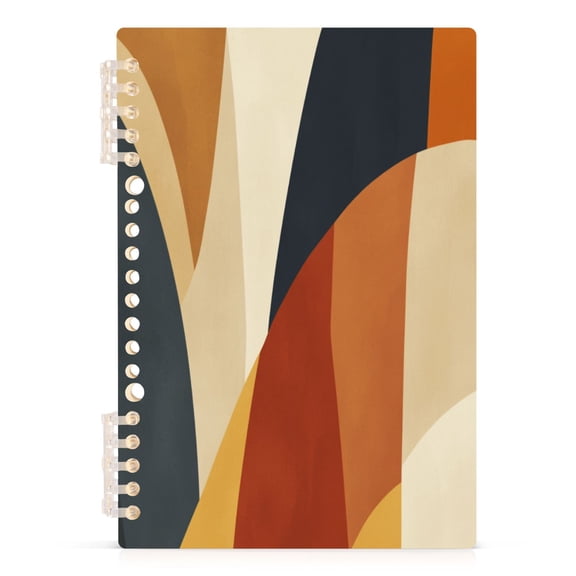 Flowing Lines A5 8.3x5.7in PP Notebook, Adjustable Rings, 60 Sheets, Diary or Journey Note