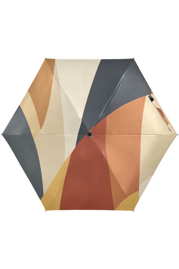 Flowing Lines Umbrellas for Sun Auto Open Close UV50+ Waterproof 5-Fold Compact Fiberglass Frame