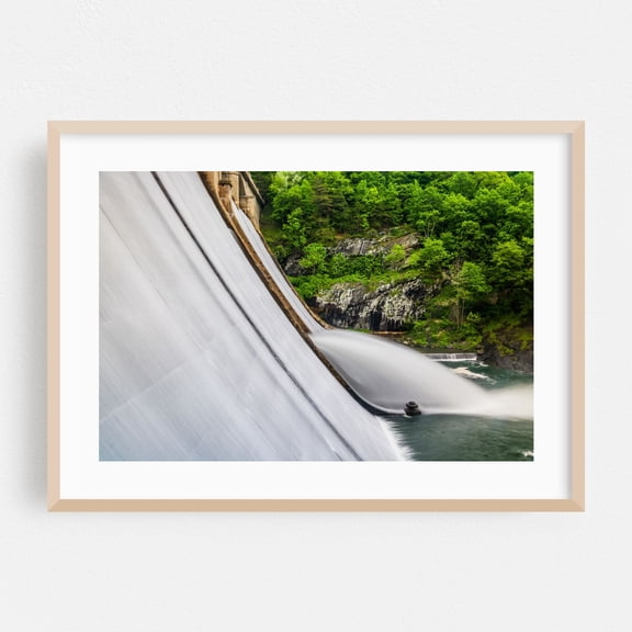 Flowing - Maryland Photography Waterfall Nature Landscape Scenic Forest Architecture Rural Oak Framed Wall Art Print 5 x 7 inches
