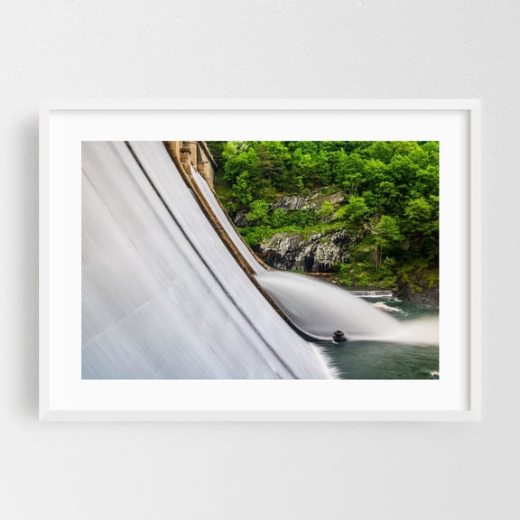 Flowing - Maryland Photography Waterfall Nature Landscape Scenic Forest Architecture Rural White Framed Wall Art Print 5 x 7 inches