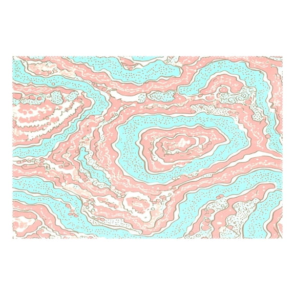 Flowing Pattern Design 12x18in Heat-Resistant Non-Slip Place Mat, Durable and Wrinkle-Resistant