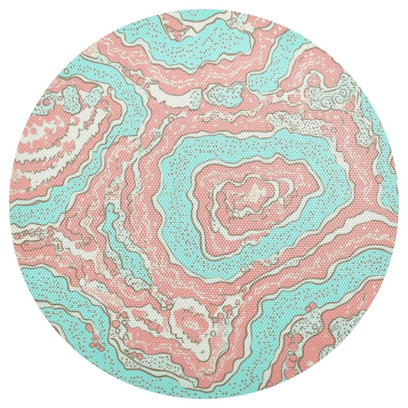 Flowing Pattern Design 15.4in Diameter PVC Plate Mat, Heat-Resistant and Cuttable, Kitchen Decor