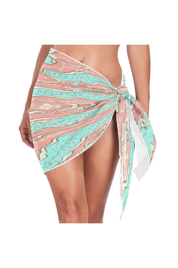 Flowing Pattern Design Triangle Beach Wrap Women's Swimwear Cover Up Sun Protection Quick Dry Summer Fashion Versatile Use