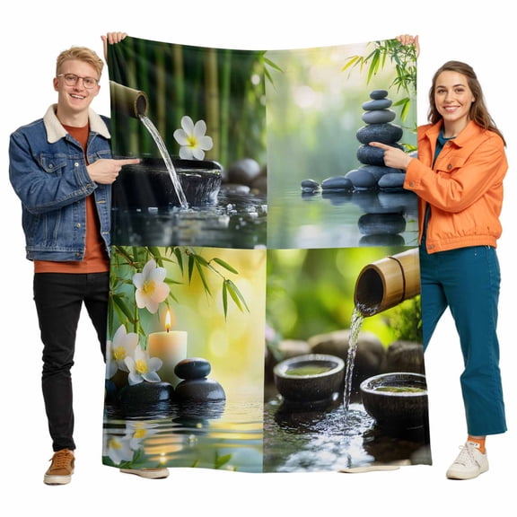 Flowing Water Flannel Blanket for Bed,Travel and Camping, Flowers Forest Candlestick Super Soft Cozy Blanket for All Seasons 50"x60"