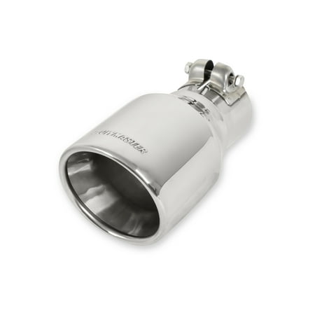 Flowmaster 15365 Exhaust Tip - 4.00 in. Rolled Angle Polished SS Fits 2.50 in. Tubing - clamp on