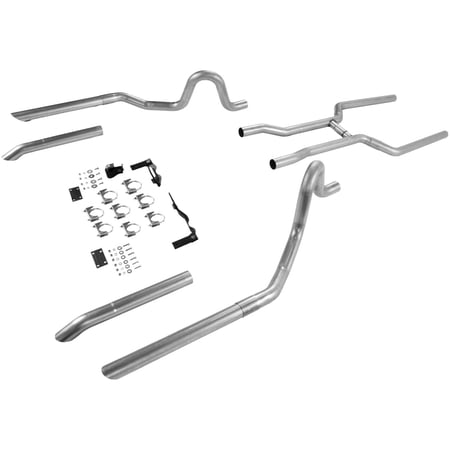 Flowmaster 17107 Header-back System - 2.50 in. Dual Rear Exit - Pipes Only No Mufflers