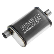 Flowmaster 71225 FlowFX Muffler 2.25" Offset Inlet Center Outlet - Moderate Sound 409 Stainless Steel