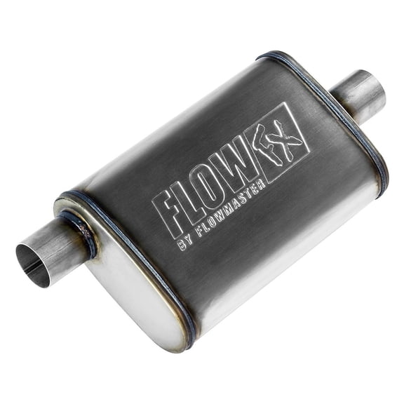Flowmaster 71225 FlowFX Muffler 2.25" Offset Inlet Center Outlet - Moderate Sound 409 Stainless Steel