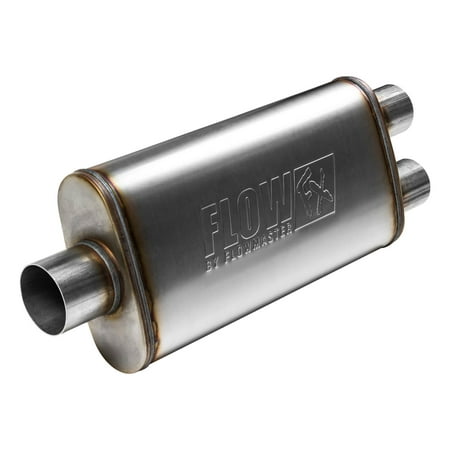 Flowmaster 72288 FlowFX Muffler 3" Center Inlet/2.5" Dual Outlet - Moderate Sound 409 Stainless Steel