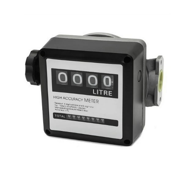 Flowmeter FM-120 4 Digital Gasoline Fuel Petrol Oil Flow Meter 20-120L/Min Four Digital For Fuel Oil Flow Meter Counter ,Accurate Measurements