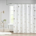 thumbnail image 1 of Flowpartex White Gold Print Metallic Butterfly Shower Curtain for Bathroom Farmhouse Waterproof Decorative Rustic Kids Shower Curtains , 70x72" Inches,, 1 of 5