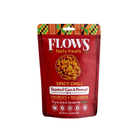 Flows Tasty Treats Toasted Corn and Peanut Mix High Protein Snack - Spicy Chili Flavor (8oz)