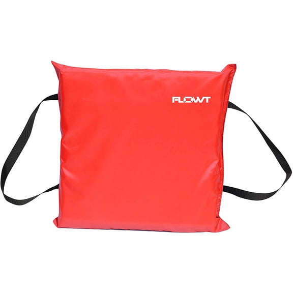 Flowt Boat Seat Cushion and Throw Cushion for Boat Safety – USCG Approved Type IV, Life Cushion for Boat, Durable, Comfortable Boat Seat Cushions for Kayaks, Paddle Board, Canoe and Boating - Red