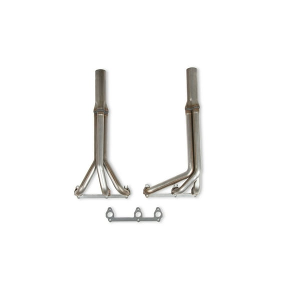 Flowtech 11585FLT Upright Headers 1-1/2" Primary, 20" Long, 27" tall, 2-1/2" x 10" Collector - 409SS Natural Finish