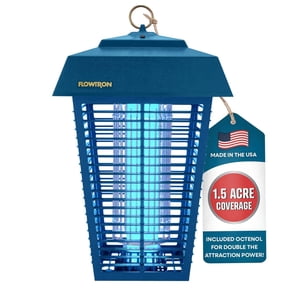 Flowtron Bug Zapper 1.5 Acre Outdoor Coverage w/ 80W Bulb & 5600V Grid (Blue)
