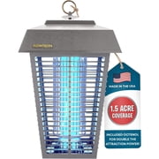 Flowtron Electric Bug Zapper, 1.5 Acre Outdoor Insect Killer, Dual 40W UV Bulb, 5600V Grid Grey
