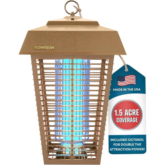 Flowtron Bug Zapper 1.5 Acre Outdoor Coverage w/ 80W Bulb & 5600V Grid (Tan)