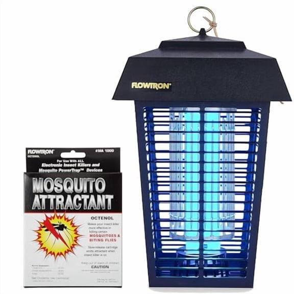 Flowtron Bug Zapper 1 Acre Coverage, 40W UV Bulb, 5600V Killing Grid & Mosquito Attractant