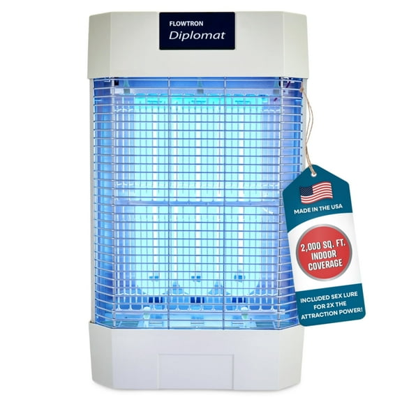 Flowtron Diplomat Indoor Bug Zapper, 2000 Sq Ft Electric Fly & Insect Killer W/120W UV Light & More