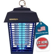 Flowtron Electric Bug Zapper, 1/2 Acre Outdoor Insect Killer, 15W UV, 5600V Shock Grid Black