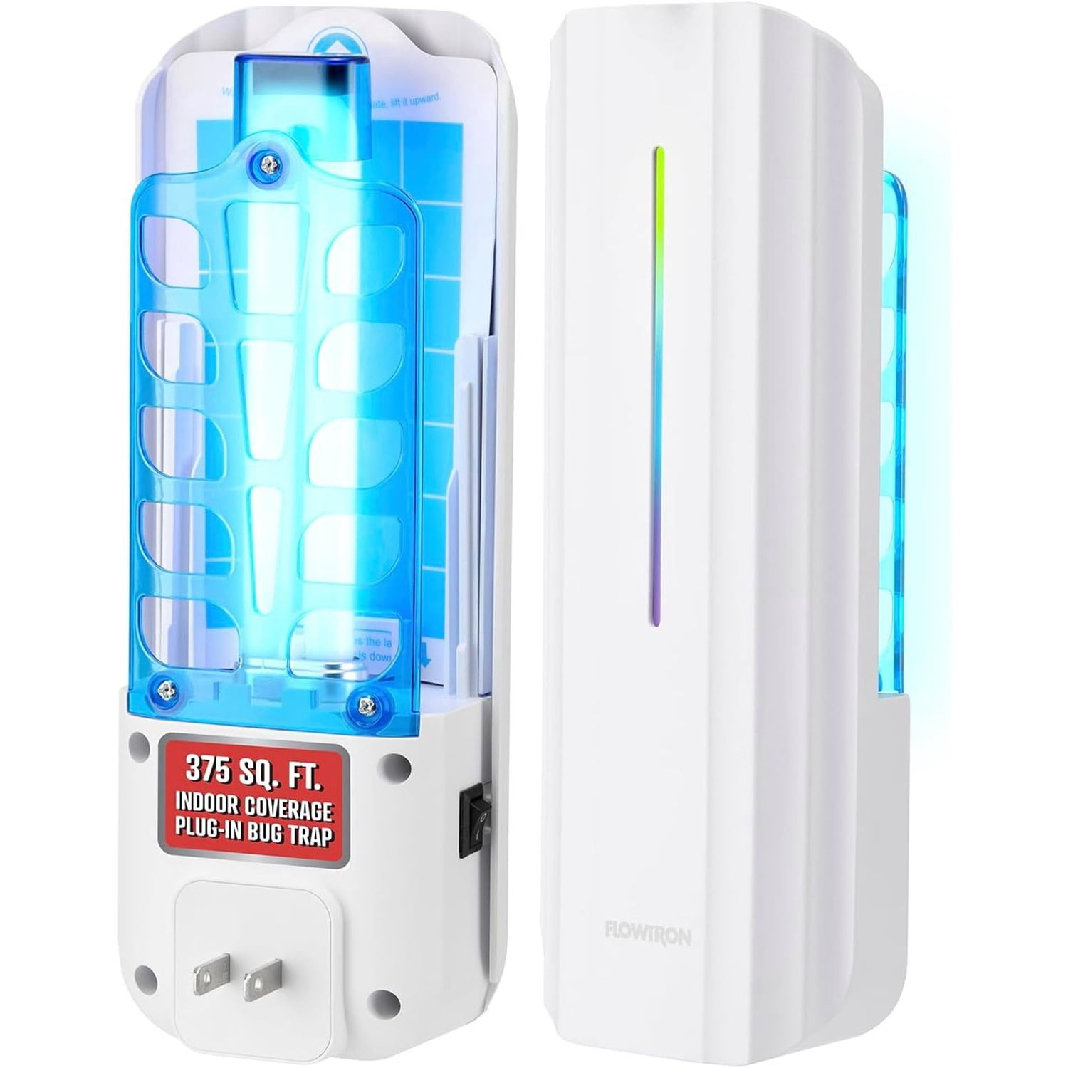 Flowtron Indoor Fly Trap, 9W UV Light, Silent Mosquito & Gnat Catcher, 375 Sq Ft - White