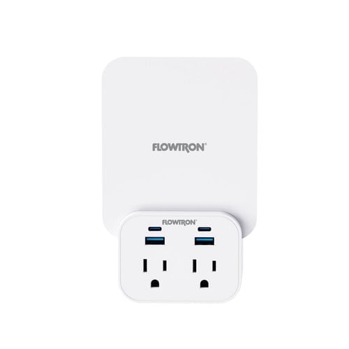 Flowtron Plug-In Fly Zapper with Dual AC Outlets, USB Ports & Replaceable Boards, White, 1 Count
