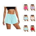 thumbnail image 1 of Flowy Athletic Shorts for Women 2 in 1 Elastic Waist Workout Exercise Running Yoga Gym Shorts with Pockets, 1 of 7