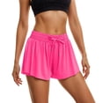 thumbnail image 1 of Flowy Athletic Shorts for Women Workout Running Gym Yoga High Waist with Pockets Sweat Skorts Casual Summer Clothes Hot Pink, Size L, 1 of 7