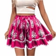 thumbnail image 1 of Flowy Boho Shorts for Women Summer Trendy Printed Beach Casual Wide Leg Elastic Waist Short Pants (S, Hot Pink), 1 of 7