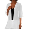 thumbnail image 1 of Flowy Chiffon Cardigans for Women Lightweight Summer Sheer 3/4 Sleeve Open Front Sun Protection Cover Ups, 1 of 7