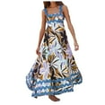 thumbnail image 1 of Flowy Dresses Women 2024 Trendy Handkerchief Hem Casual Beach Dress Printed Summer Sleeveless Tank Midi Dress, 1 of 8
