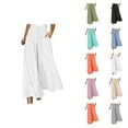 thumbnail image 1 of Flowy Pants for Women 2025 Elastic High Waist Drawstring Wide Leg Palazzo Pants with Pockets Casual Trousers, 1 of 6