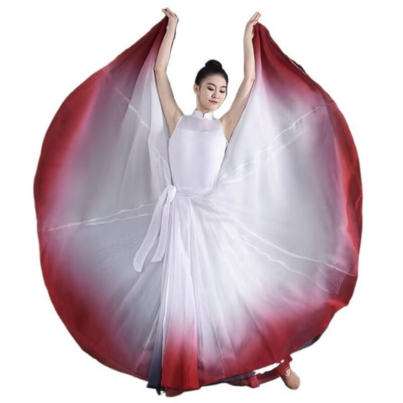 Flowy Satin Dance Skirts 720 Degree Ballet Dance Skirts Big Swing Women Elegant Gradient Flowy Skirt Gymnastics Dance Costume