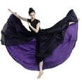 thumbnail image 1 of Flowy Satin Dance Skirts Ballet Belly Dance Women Long Skirts Dancer Practice Wear Purple Dance Skirt 720 Degree Chiffon Skirt, 1 of 5