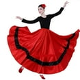 thumbnail image 1 of Flowy Satin Dance Skirts Women Dance Costume Classic Dance Costume Dress Swing Skirts Bullfight Belly Performance 360/540/720, 1 of 7
