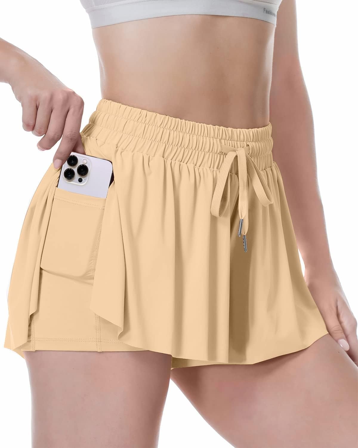High waisted flowy shorts top