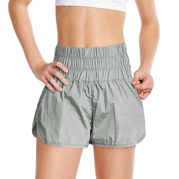 Flowy Shorts for Teen Girls High Waist Smocked Quick Dry Gym Workout Athletic Shorts Preppy Youth Butterfly Shorts