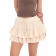 thumbnail image 1 of Flowy Shorts for Women Boho Ruffle Tiered Butterfly Skorts High Waist Mini Skirts Casual Shorts Beige L, 1 of 6