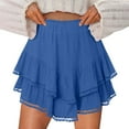 thumbnail image 1 of Flowy Shorts for Women Casual Boho Ruffle Tiered Skorts High Waist Mini Skirts Golf Tennis Crochet Shorts, 1 of 6