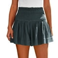 thumbnail image 1 of Flowy Shorts for Women Summer Casual Shorts Lightweight Wide Leg Shorts Elastic High Waisted Shorts for Women Dark Blue L, 1 of 4