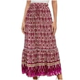 thumbnail image 1 of Flowy Skirt Women Summer Beach Casual Boho Maxi Skirt with Drawstring Vintage Printing Comfortable Elastic Waist Long Skirts 2025 New, 1 of 1