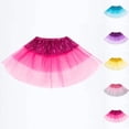 thumbnail image 1 of Flowy Skirt for Girl Casual Children's Solid Color Sequin Elastic Waistband Mesh Skirt Children's Dance Performance Skirt Hot Pink Free Size, 1 of 3