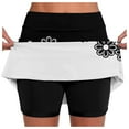 thumbnail image 1 of Flowy Skirts for Women Graphic Printed Built-In 2 In 1 Skorts Stretch Comfort Skorts Skirts for Women Summer,White,4XL, 1 of 5