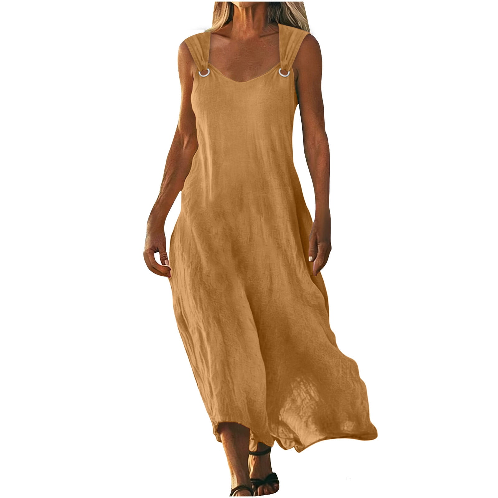 Flowy Summer Dresses for Women Loose V Neck Sleeveless Dress Casual — free download