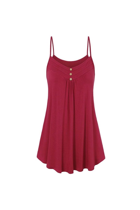 Flowy Tank Tops For Women Sevevn Women Summer Loose Button V Neck Cami Tank Tops Vest Blouse Summer Tank Tops For Women