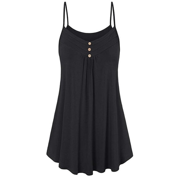 Flowy Tank Tops For Women Sevevn Women Summer Loose Button V Neck Cami Tank Tops Vest Blouse Summer Tank Tops For Women