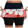 thumbnail image 1 of Flowy Tennis Skirts for Women Inner Shorts Floral Printed Flowy Shorts Stretchy Casual Women's Yoga Shorts,Red,L, 1 of 5