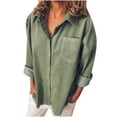 thumbnail image 1 of Flowy Tops for Women Crop Womens Tops Dressy Casual Casual Long Sleeve Blouse Loose Tops Shirt, 1 of 6