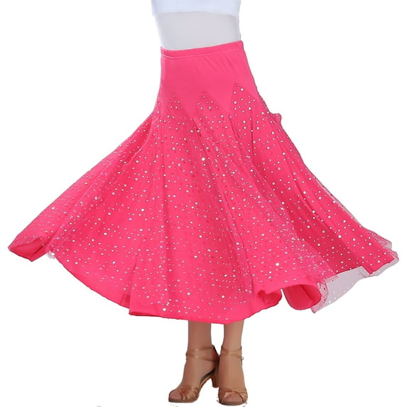 Flowy Waltz Modern Ballroom Standard Length Dance Team Performance Clothes Skirt